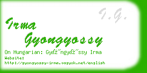 irma gyongyossy business card