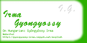 irma gyongyossy business card
